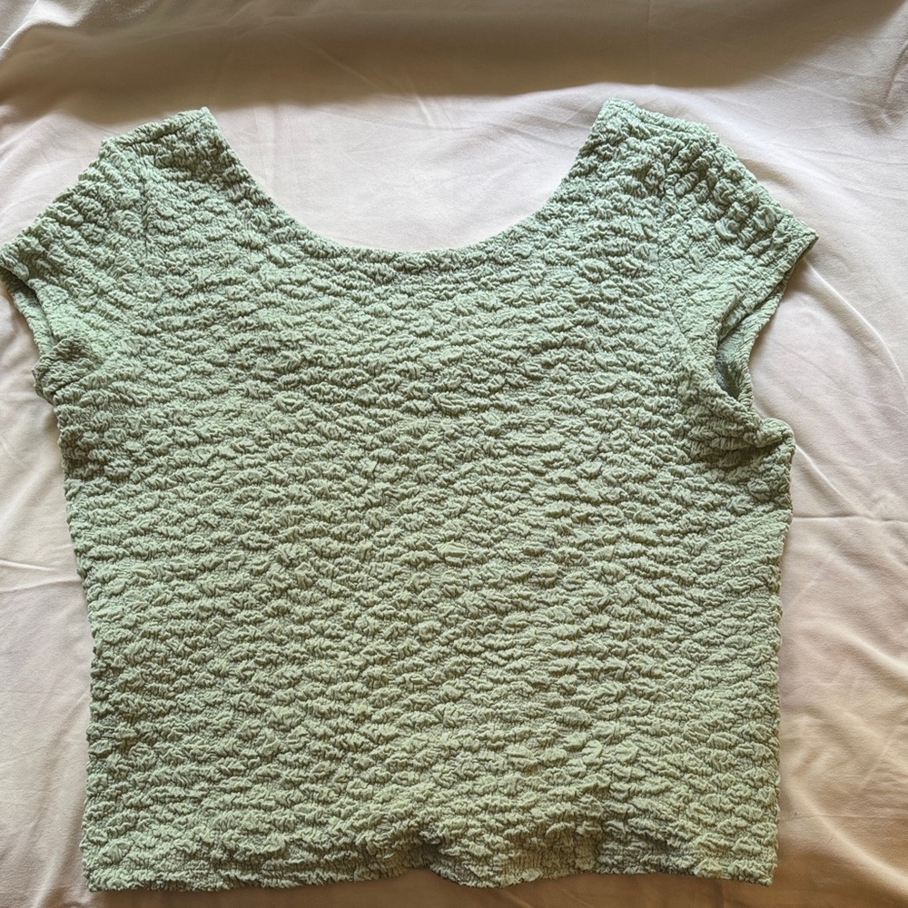 Anthropologie Textured Mint Blouse